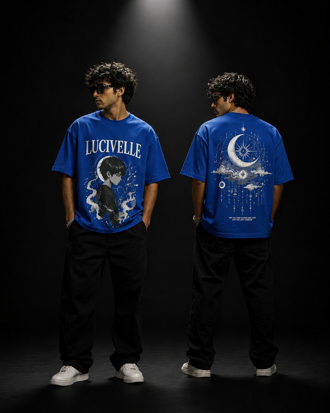 Lunar Wanderer Tee — Cobalt